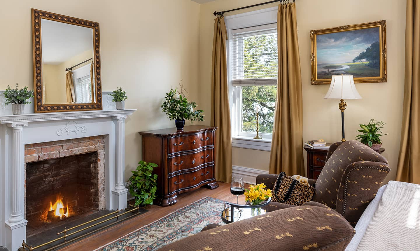 Fireplace in Inglis Fletcher Suite