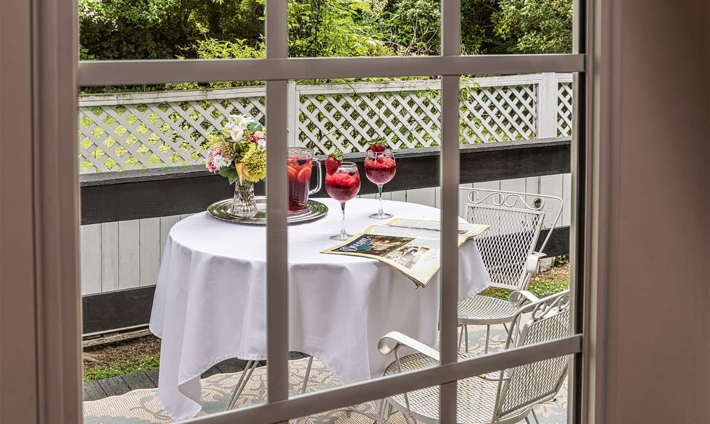 View out to Private Patio from Pembroke Suite
