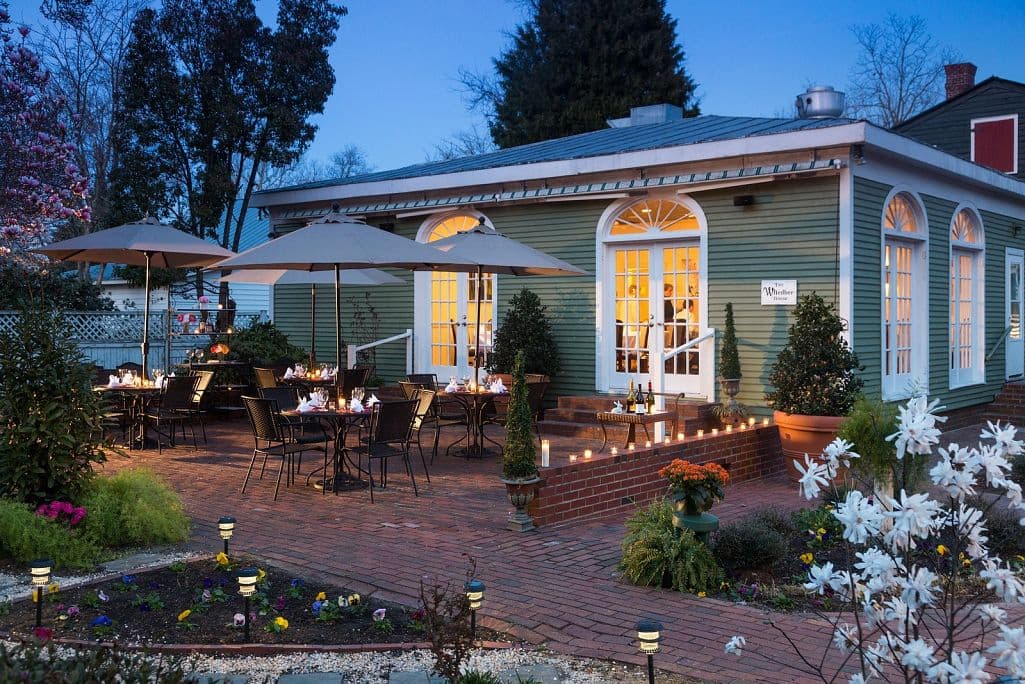 The outdoor patio at The Table restaurant in Edenton, NC
