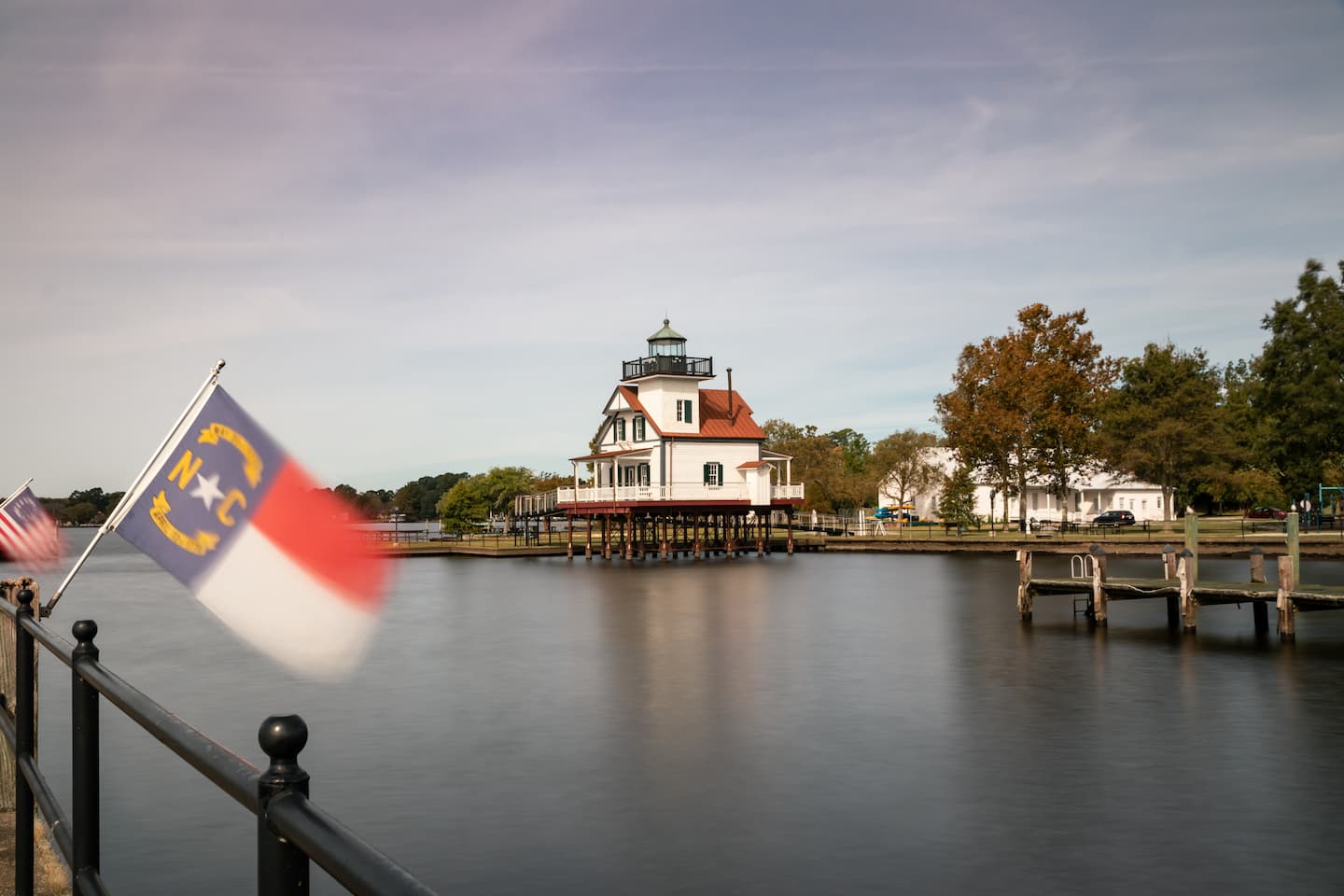 The historic 1886 Roanoke River Lighthouse in Edenton, NC